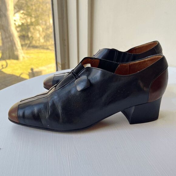 BeautiFeel Black & Brown Leather Block Heel Shoes Size 40 Comfort Style - Picture 9 of 9